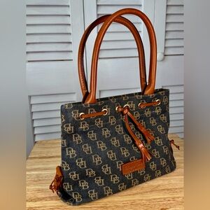 Dooney & Bourke Vintage DB Monogram Canvas Satchel Handbag
